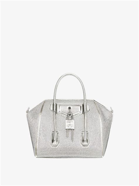 givenchy studs bag|Mini Antigona Lock bag in satin with strass .